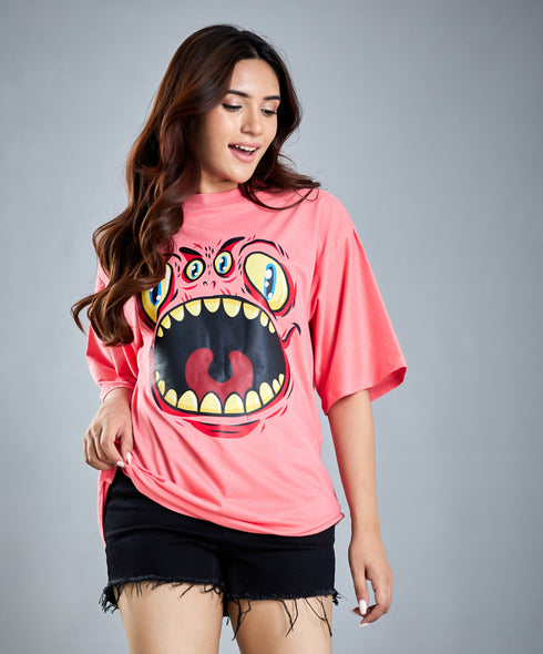 Oversize Pink Monster T-Shirt