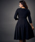 Side Looped Skater Black Dress
