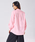Mandarin Collar Cotton Oversized Shirt- Rose Pink