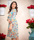 Pleated Long Sleeve Floral Dress