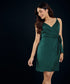 Sensual Green Vneck Mini Dress
