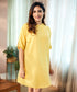 Loose Fitted Cotton Yellow Dress