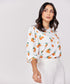 Orange Printed Chiffon Top