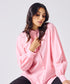 Mandarin Collar Cotton Oversized Shirt- Rose Pink
