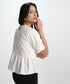 White Cotton Formal Peplum Top