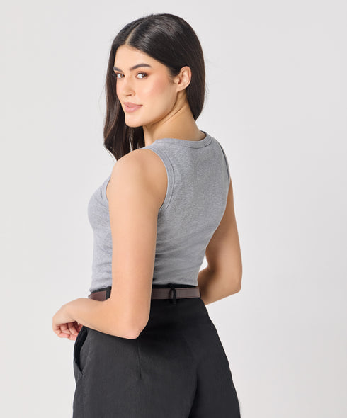 Light Grey Rib Cami Top