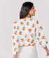 Orange Printed Chiffon Top