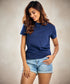 Blue Crew Neck T Shirt