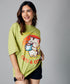 Oversize Green Cats & Coffee Tshirt