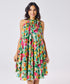 Halter Neck Flouncy Printed Dress