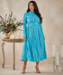 Aurora Floral Long Sleeve Blue Dress