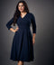Side Looped Skater Navy Dress