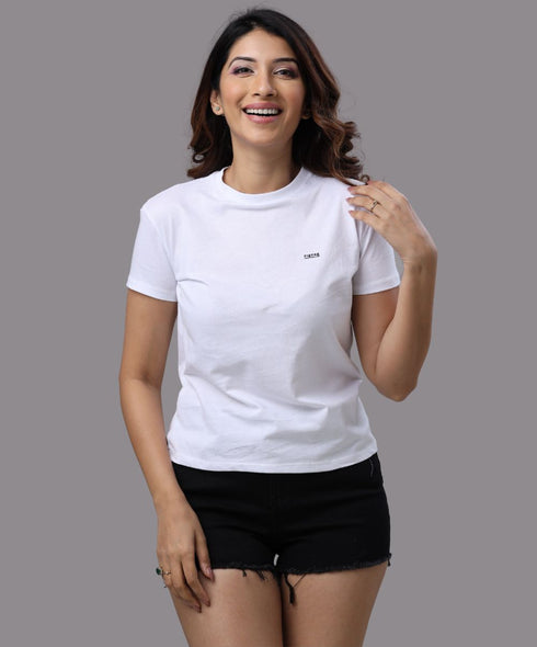 ZIGZAG Basic Crew Neck White Tshirt