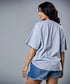 Grey Marl Solid Oversized Tshirt