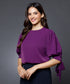 Sleeve Detailed Solid Chiffon Top