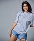 Grey Marl Solid Oversized Tshirt