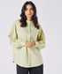 Mandarin Collar Cotton Oversized Shirt- Cream Green