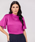 Purple Flared Short Sleeve Top