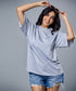 Grey Marl Solid Oversized Tshirt
