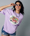 Oversize Purple 90's Girl Tshirt