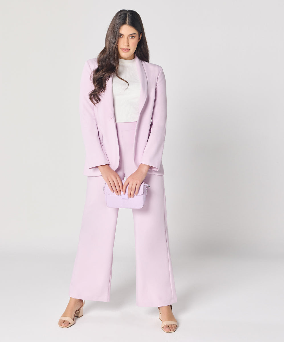 Lavender Three Piece Blazer Pant Set
