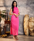 Sleeveless High Neck Pink Maxi Dress