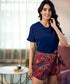 Red Printed High Rise Skort