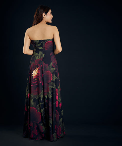 Printed Tube Maxi Dress