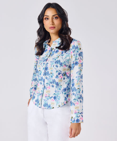 Breezey Blue Printed Shirt