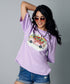 Oversize Purple 90's Girl Tshirt