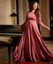 Long Sleeve Chiffon Maxi Dress
