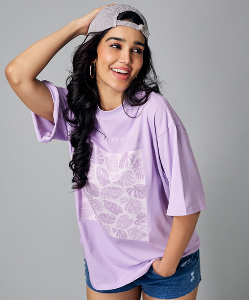 Oversize Purple Floral Tshirt