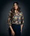 Printed Sleeve Detailed Top