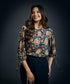 Printed Sleeve Detailed Top