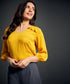 York Frilled Long Sleeve Yellow Top