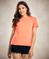 Peach Crew Neck T Shirt