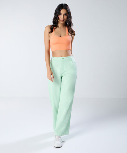 Green Pleated Pant (Short length)