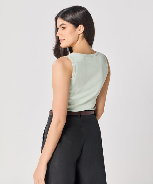 Light Green Rib Cami Top