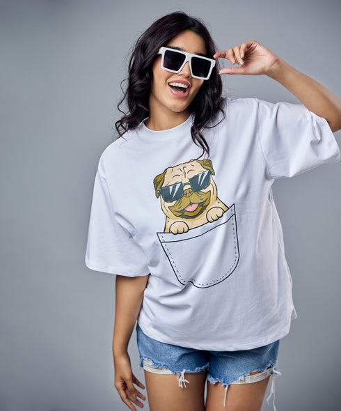 Pug In A Pocket Oversized Tshirt