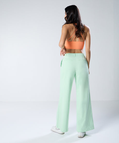 Green Pleated Pant (Short length)