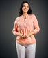 Linen Orange Formal Kurtha Top