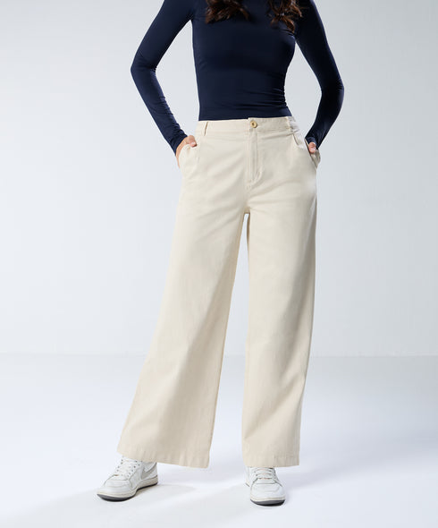 Light Beige Pleated Pant (Short length)