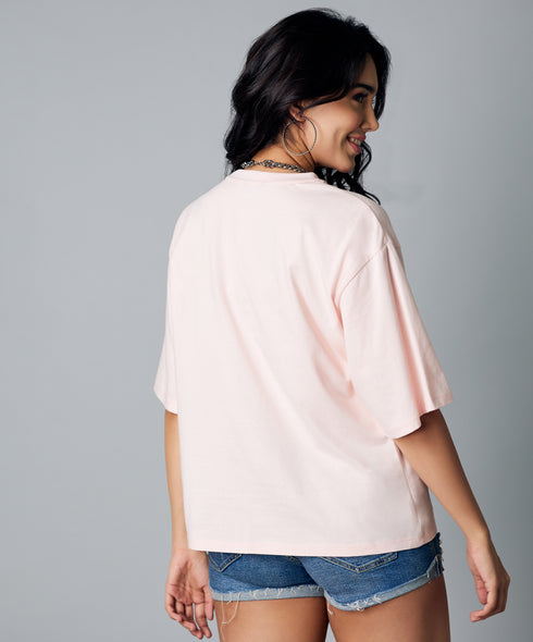 Oversize Pink Stay Groovy Tshirt