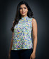 Sleeveless Printes Satin Top