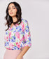 Vneck Half Sleeve Chiffon Printed Top
