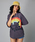 Oversize Grey Good Vibes Tshirt