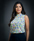 Sleeveless Printes Satin Top
