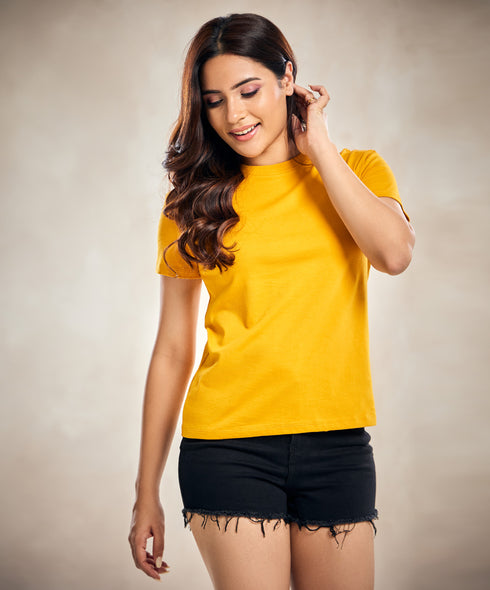 Mustard Crew Neck T Shirt