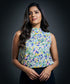 Sleeveless Printes Satin Top