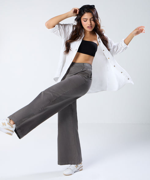 Grey Pleated Pant (Short length)